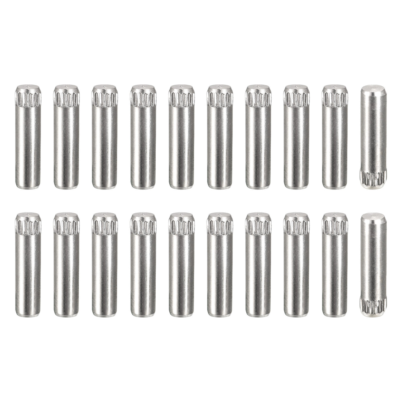 uxcell Uxcell 4x16mm 304 Stainless Steel Dowel Pins, 20Pcs Knurled Head Flat End Dowel Pin