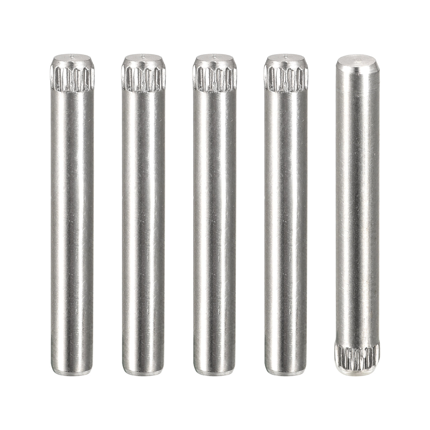 uxcell Uxcell 4x30mm 304 Stainless Steel Dowel Pins, 5Pcs Knurled Head Flat End Dowel Pin