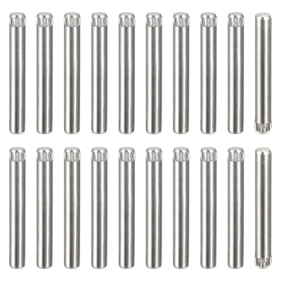 Harfington Uxcell 4x30mm 304 Stainless Steel Dowel Pins, 20Pcs Knurled Head Flat End Dowel Pin