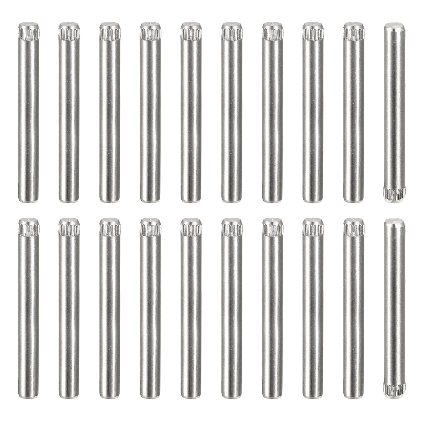 uxcell Uxcell 4x35mm 304 Stainless Steel Dowel Pins, 50Pcs Knurled Head Flat End Dowel Pin