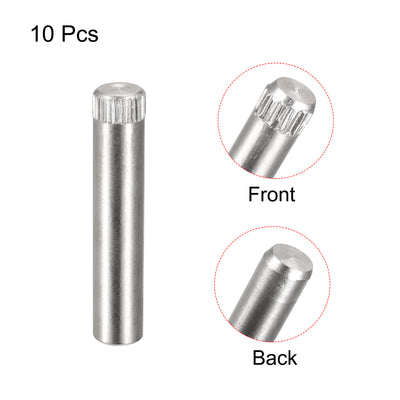 Harfington Uxcell 8x40mm 304 Stainless Steel Dowel Pins, 10Pcs Knurled Head Flat End Dowel Pin