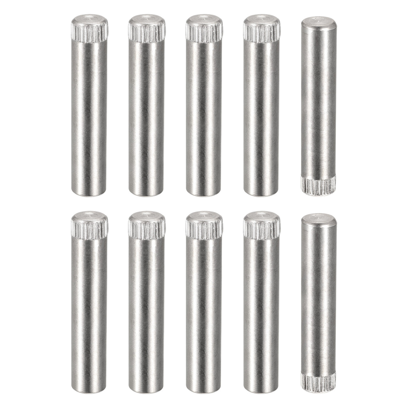 uxcell Uxcell 8x40mm 304 Stainless Steel Dowel Pins, 10Pcs Knurled Head Flat End Dowel Pin