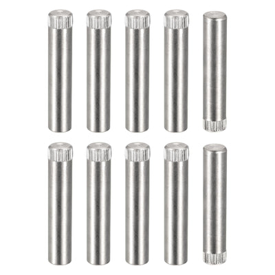 Harfington Uxcell 8x40mm 304 Stainless Steel Dowel Pins, 10Pcs Knurled Head Flat End Dowel Pin