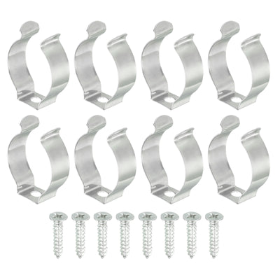 Harfington T8 Clips Bracket Hanger Fluorescent Tube Light Fixture Holder Clamps with Screws for LED Bulbs Ceiling Lamp, Steel Pack of 8