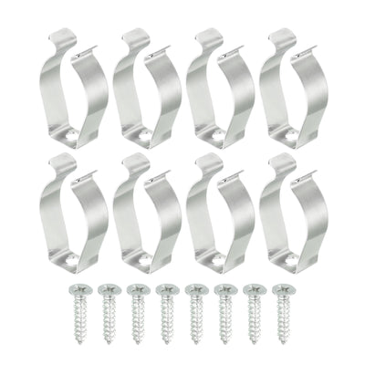 Harfington T8 Clips Bracket Hanger Fluorescent Tube Light Fixture Holder U Shape Clamps with Screws for LED Bulbs Ceiling Lamp, Steel Pack of 8