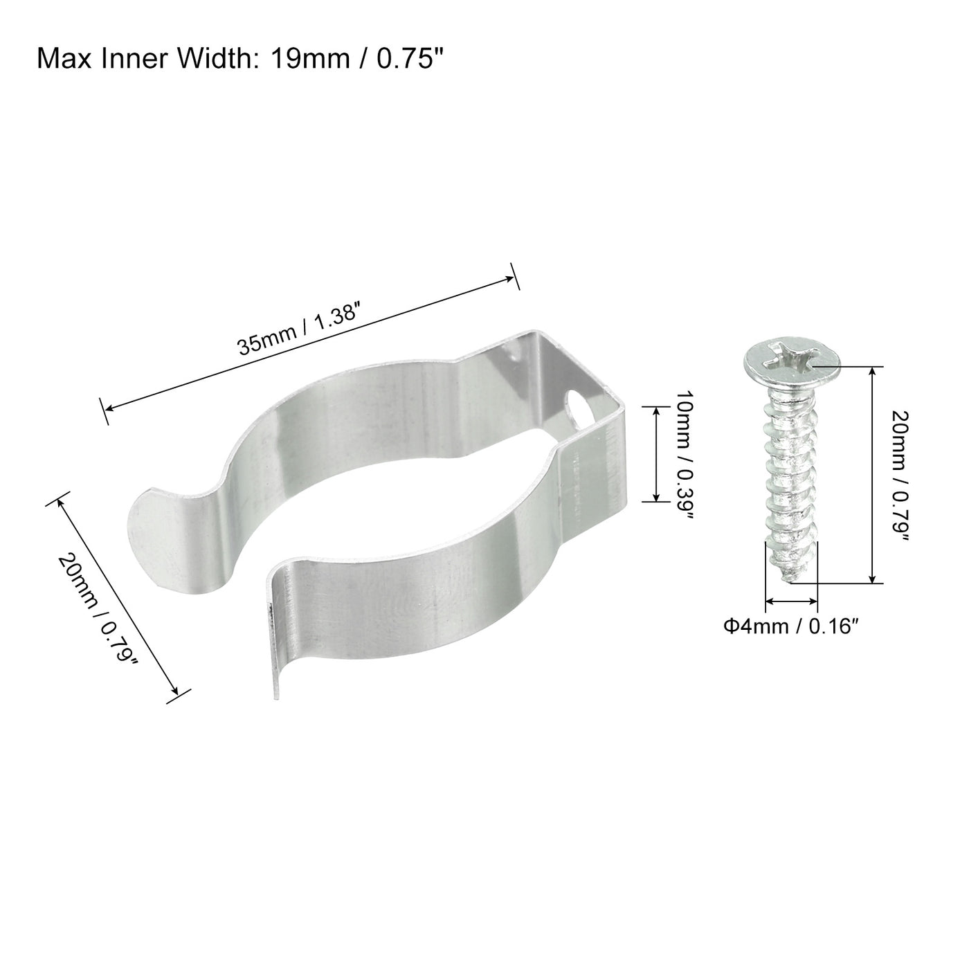 Harfington T8 Clips Bracket Hanger Fluorescent Tube Light Fixture Holder Clamps with Screws for LED Bulbs Ceiling Lamp, Stainless Steel Pack of 10