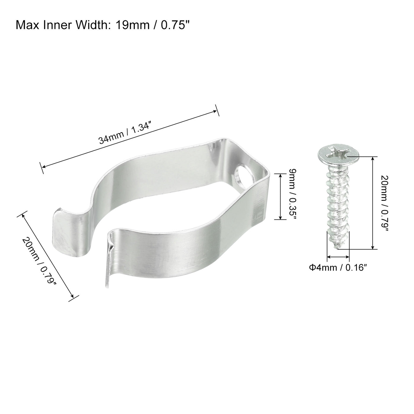 Harfington T8 Clips Bracket Hanger Fluorescent Tube Light Fixture Holder U Shape Clamps with Screws for LED Bulbs Ceiling Lamp, Steel Pack of 12