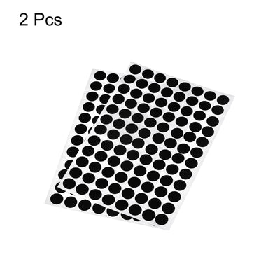 Harfington Uxcell Screw Hole Cover Stickers, 15mm Dia PVC Self Adhesive Covers Caps for Wood Furniture Cabinet Shelf Wardrobe, Black 2 Sheet/192pcs