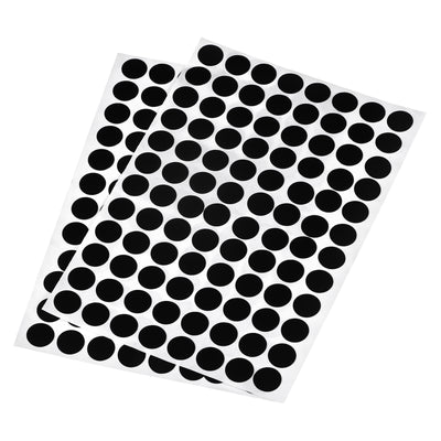 Harfington Uxcell Screw Hole Cover Stickers, 15mm Dia PVC Self Adhesive Covers Caps for Wood Furniture Cabinet Shelf Wardrobe, Black 2 Sheet/192pcs