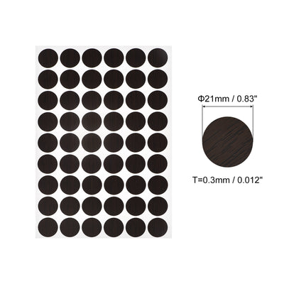 Harfington Uxcell Screw Hole Cover Stickers, 21mm Dia PVC Self Adhesive Covers Caps for Wood Furniture Cabinet Shelf Wardrobe, Black Line 6 Sheet/324pcs