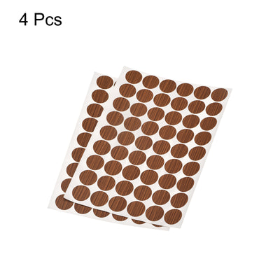 Harfington Uxcell Screw Hole Cover Stickers, 21mm Dia PVC Self Adhesive Covers Caps for Wood Furniture Cabinet Shelf Wardrobe, Cherry Wood 4 Sheet/216pcs