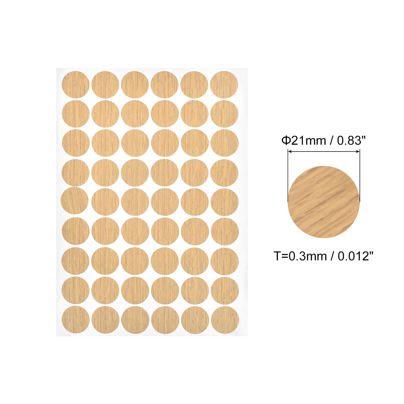 uxcell Uxcell Screw Hole Cover Stickers, 21mm Dia PVC Self Adhesive Covers Caps for Wood Furniture Cabinet Shelf Wardrobe, Maple 4 Sheet/216pcs