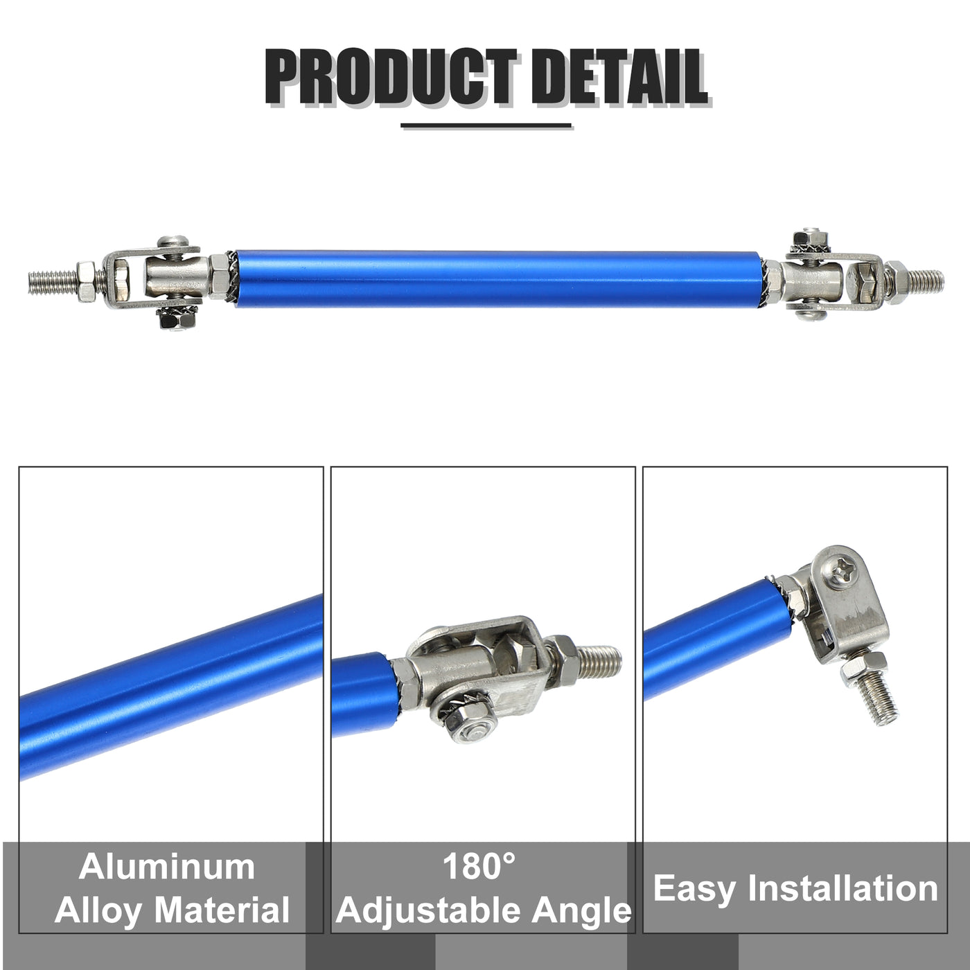 X AUTOHAUX 1pair 100mm 3.94" Universal Splitter Support Rods Adjustable Front Bumper Lip Splitter Strut Rod Tie Support Bars for Car Blue