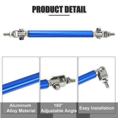 Harfington 1pair 100mm 3.94" Universal Splitter Support Rods Adjustable Front Bumper Lip Splitter Strut Rod Tie Support Bars for Car Blue