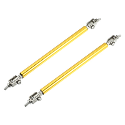 Harfington 1pair 150mm 5.91" Universal Splitter Support Rods Adjustable Front Bumper Lip Splitter Strut Rod Tie Support Bars for Car Gold Tone