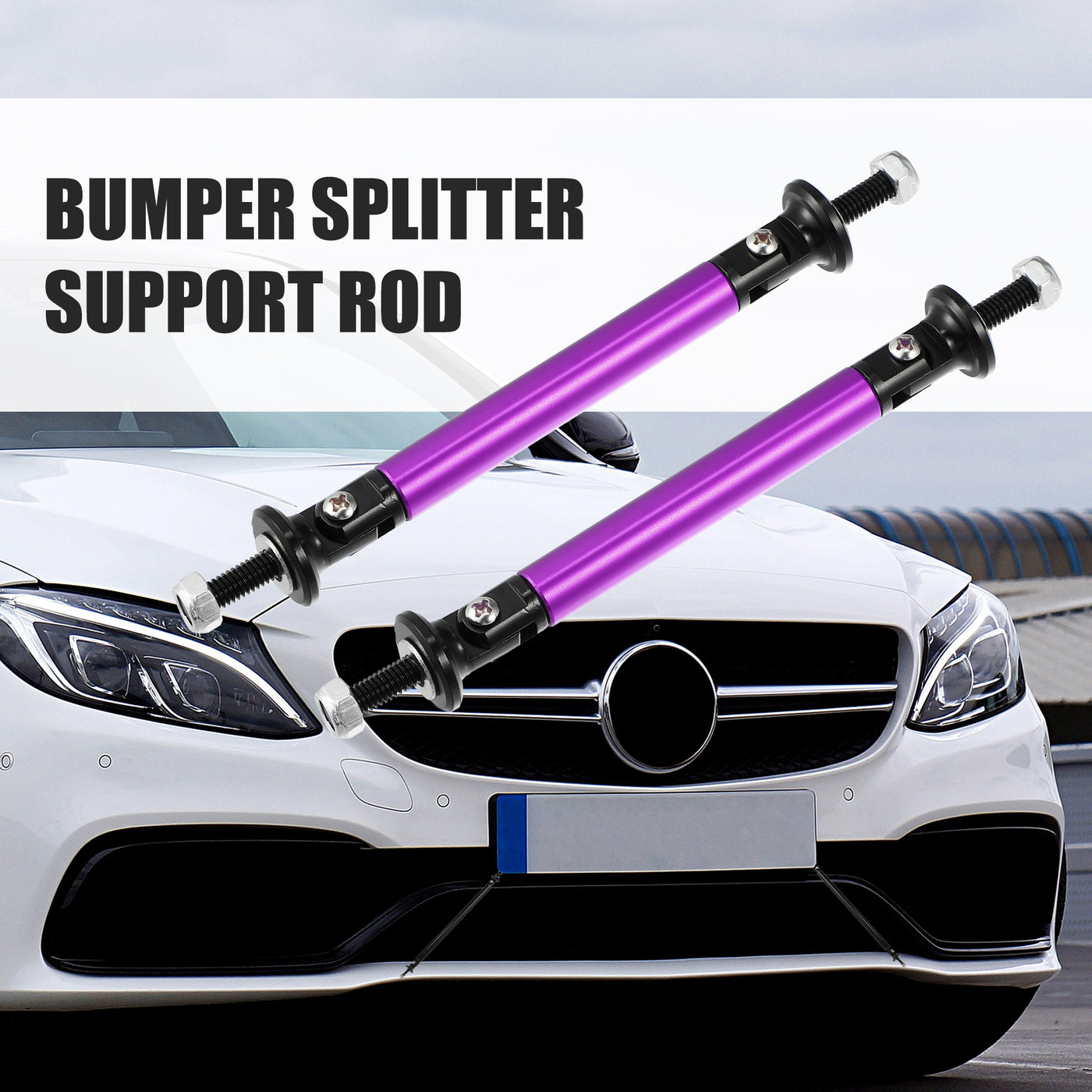 X AUTOHAUX 1pair 75mm 2.95" Splitter Support Rods Adjustable Front Rear Bumper Lip Splitter Strut Rod Tie Support Bars Fit Most Vehicle Purple