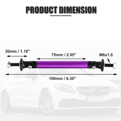 Harfington 1pair 75mm 2.95" Splitter Support Rods Adjustable Front Rear Bumper Lip Splitter Strut Rod Tie Support Bars Fit Most Vehicle Purple