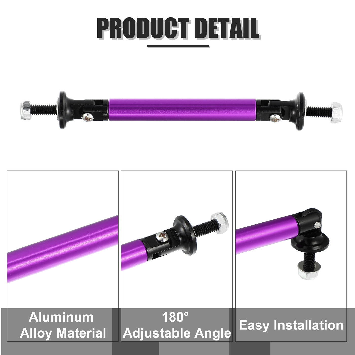 X AUTOHAUX 1pair 75mm 2.95" Splitter Support Rods Adjustable Front Rear Bumper Lip Splitter Strut Rod Tie Support Bars Fit Most Vehicle Purple