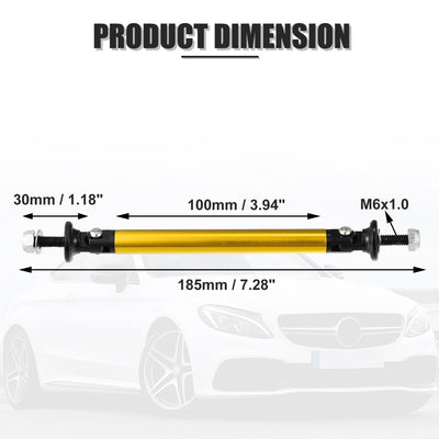 Harfington 1pair 100mm 3.94" Splitter Support Rods Adjustable Front Rear Bumper Lip Splitter Strut Rod Tie Support Bars Fit Most Vehicle Gold Tone