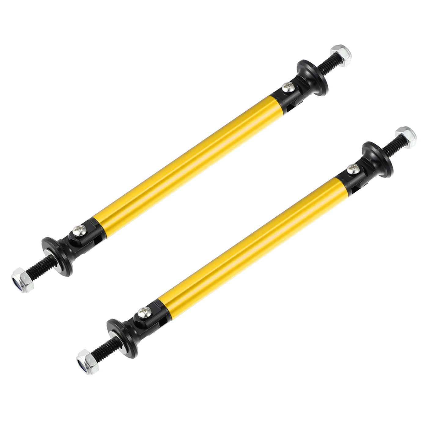 X AUTOHAUX 1pair 100mm 3.94" Splitter Support Rods Adjustable Front Rear Bumper Lip Splitter Strut Rod Tie Support Bars Fit Most Vehicle Gold Tone