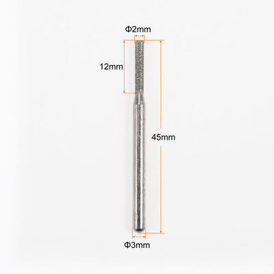 Harfington 30pcs Diamond Grinding Carving Bits 2mm Cylindrical Head Mounted Point