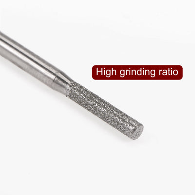 Harfington 30pcs Diamond Grinding Carving Bits 2.5mm Cylindrical Head Mounted Point