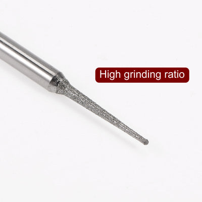 Harfington 30pcs Diamond Grinding Carving Bits 1.5mm Pointed Type Head Mounted Point