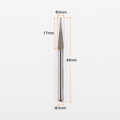 Harfington 30Stk  Schleiffräser Schnitzbohrer 3mm Gespitzt Typ Kopf Eingebaut Spitze 1/8 Schaft für Drehbares Werkzeug