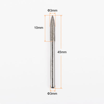 Harfington 30Stk  Schleiffräser Schnitzbohrer 3mmx10mm Tapered Kopf Eingebaut Spitze 1/8 Schaft für Drehbares Werkzeug