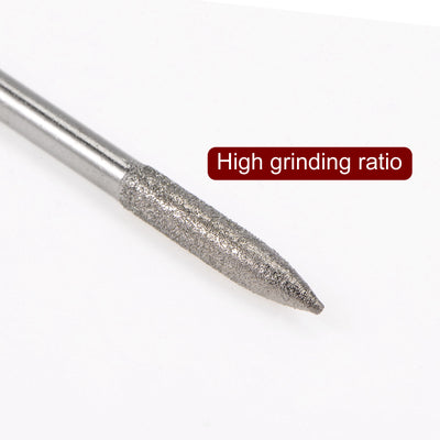 Harfington 30Stk  Schleiffräser Schnitzbohrer 3mmx10mm Tapered Kopf Eingebaut Spitze 1/8 Schaft für Drehbares Werkzeug