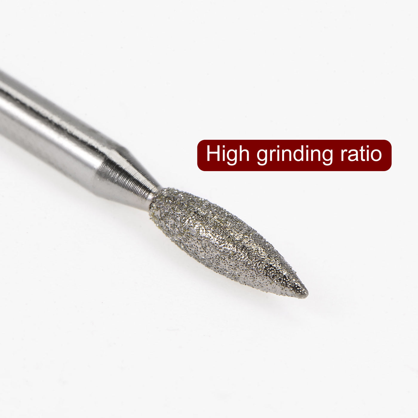 Harfington 30pcs Diamond Grinding Carving Bits 3mm Flame Shape Head Mounted Point