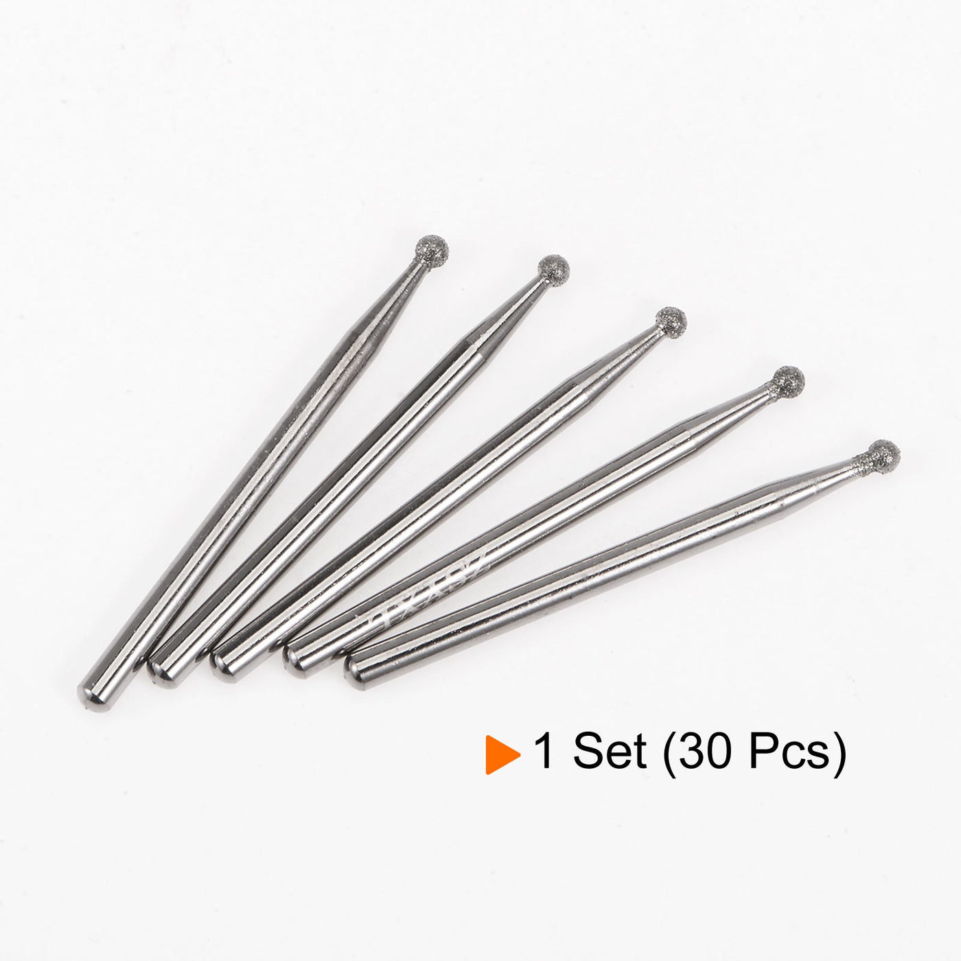 Harfington 30pcs Diamond Grinding Carving Bits 2.5mm Ball Shape Head Mounted Point