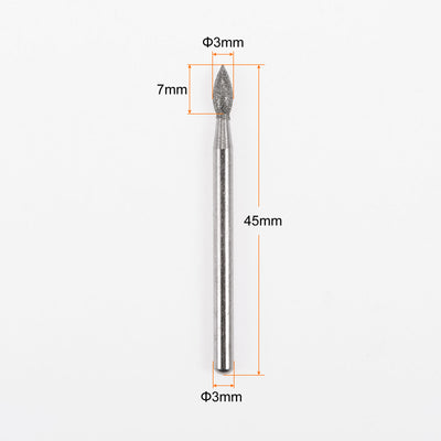 Harfington 30Stk  Schleiffräser Schnitzbohrer 3mm Oval Form Kopf Eingebaut Spitze 1/8 Schaft für Drehbares Werkzeug