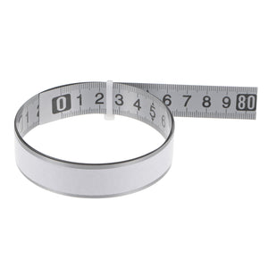 Adhesive Tape Measure 50cm Start from Middle Steel Sticky Ruler, Silver  Tone