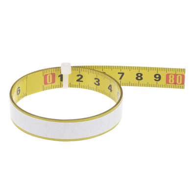 Harfington Self Adhesive Tape Measure 80cm Left to Right Reading Steel Ruler Tape, Yellow