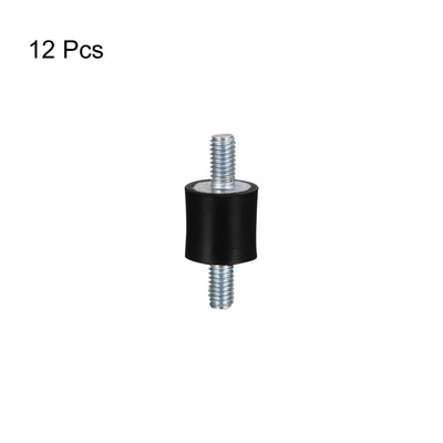 Harfington Uxcell M3x6mm Rubber Mounts, 12pcs Anti Isolator Studs Shock Absorber Male, 8x8mm