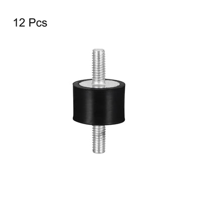 Harfington Uxcell M4x10mm Rubber Mounts, 12pcs Anti Isolator Studs Shock Absorber Male, 15x10mm