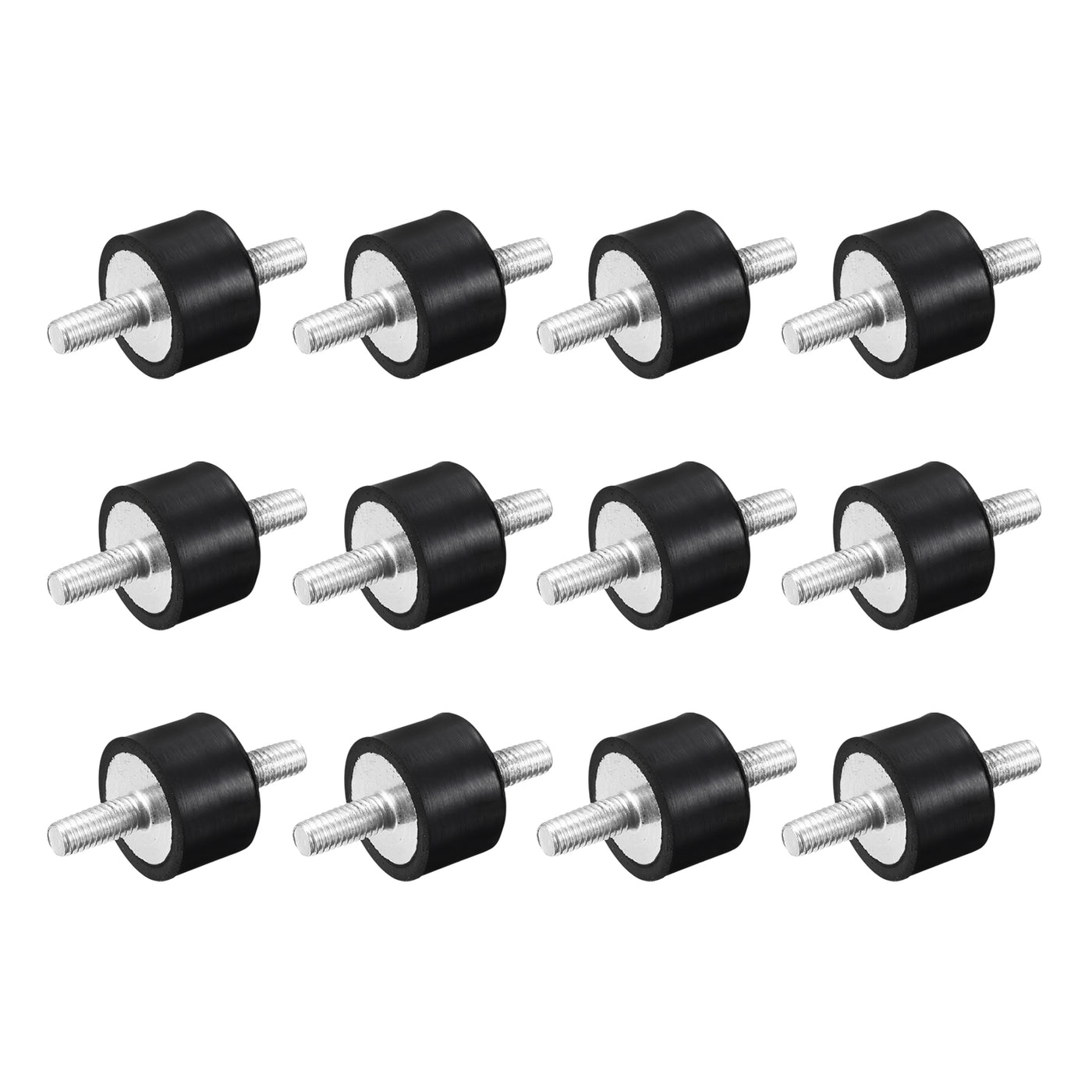 uxcell Uxcell M4x10mm Rubber Mounts, 12pcs Anti Isolator Studs Shock Absorber Male, 15x10mm