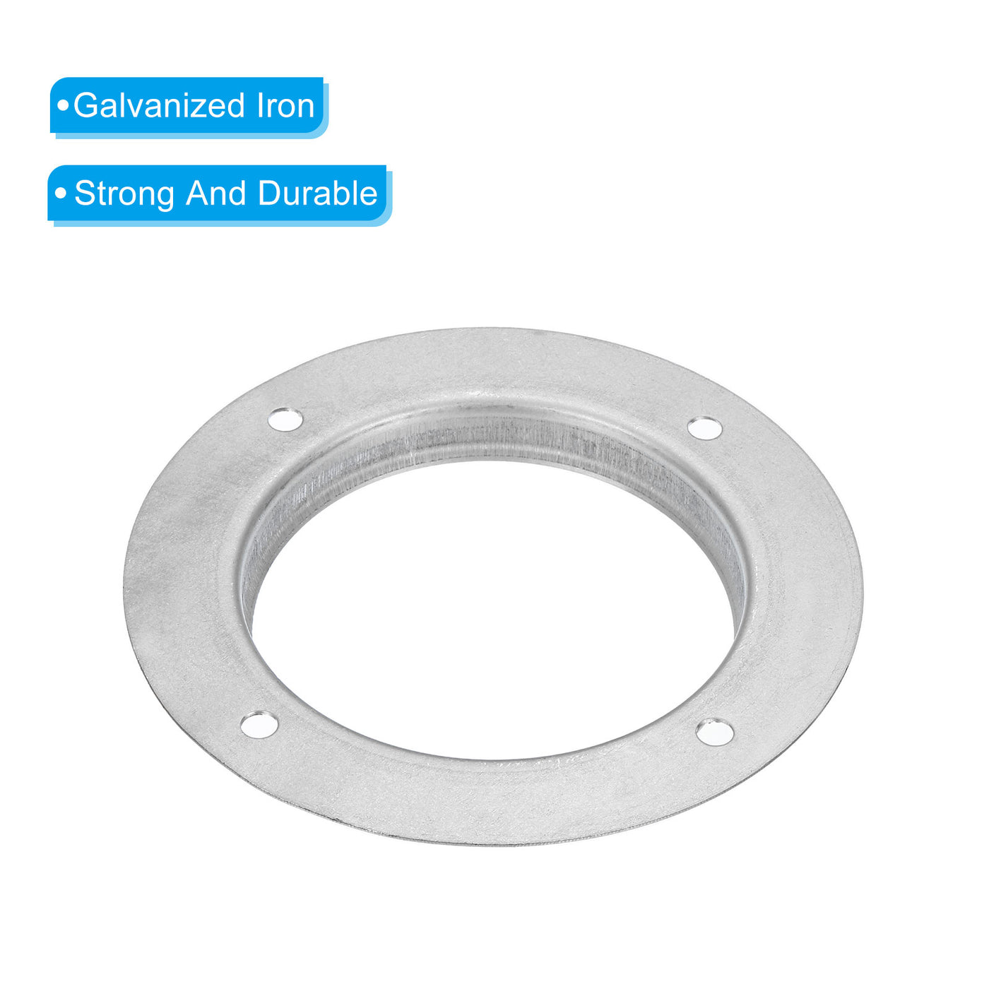 Harfington 5" Duct Connector Flange, 2 Pack Metal Straight Pipe Exhaust Flange Duct Mounting Plate for Heating Cooling Ventilation HVAC System