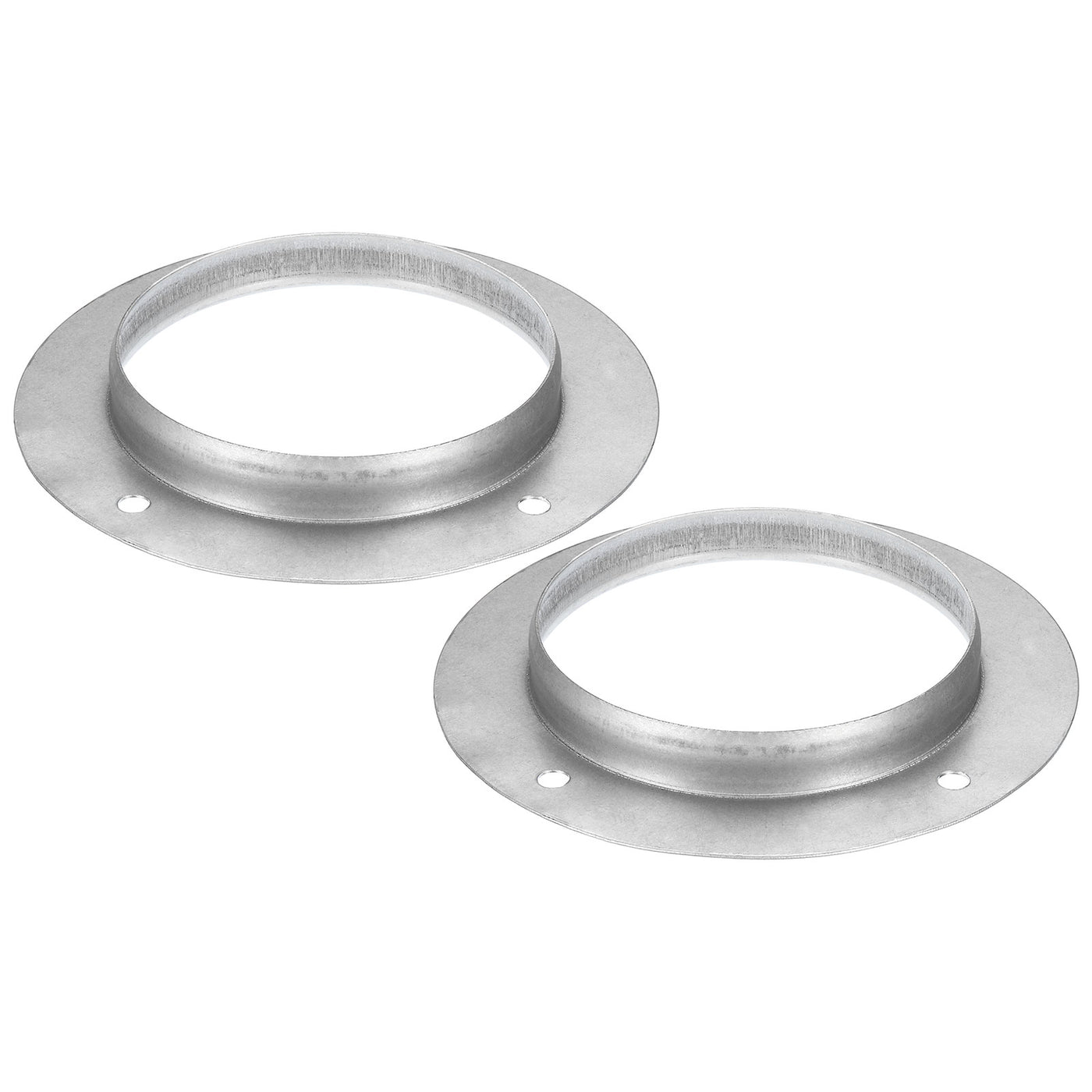 Harfington 5" Duct Connector Flange, 2 Pack Metal Straight Pipe Exhaust Flange Duct Mounting Plate for Heating Cooling Ventilation HVAC System