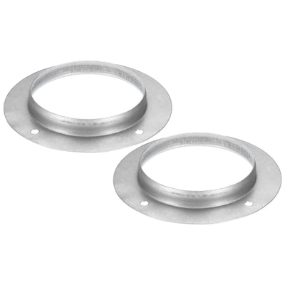 Harfington 5" 2Pack Anschluss Flansch Metall Gerade Leitung Abluft Flansch Kanal Montage Platte für Heizung Kühlung Lüftung HVAC System