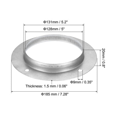 Harfington 5" 3Pack Anschluss Flansch Metall Gerade Leitung Abluft Flansch Kanal Montage Platte für Heizung Kühlung Lüftung HVAC System