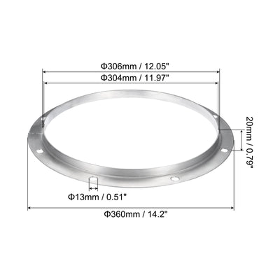 Harfington 12" Duct Connector Flange, Straight Pipe Exhaust Flange Stainless Steel Duct Mounting Plate for Heating Cooling Ventilation HVAC System