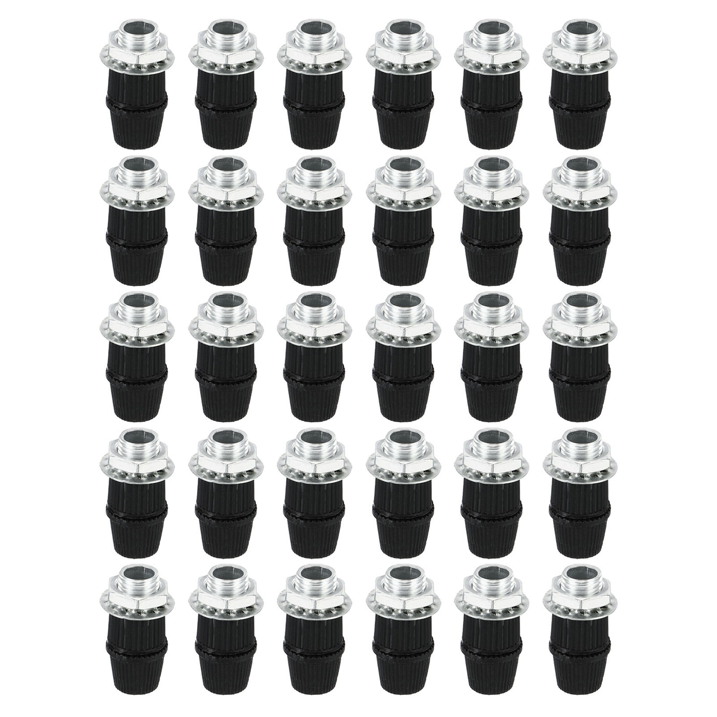 Harfington Lighting Cord Grips,Carbon Steel Light Cable Glands W Threaded Pipe,30Pcs,Black