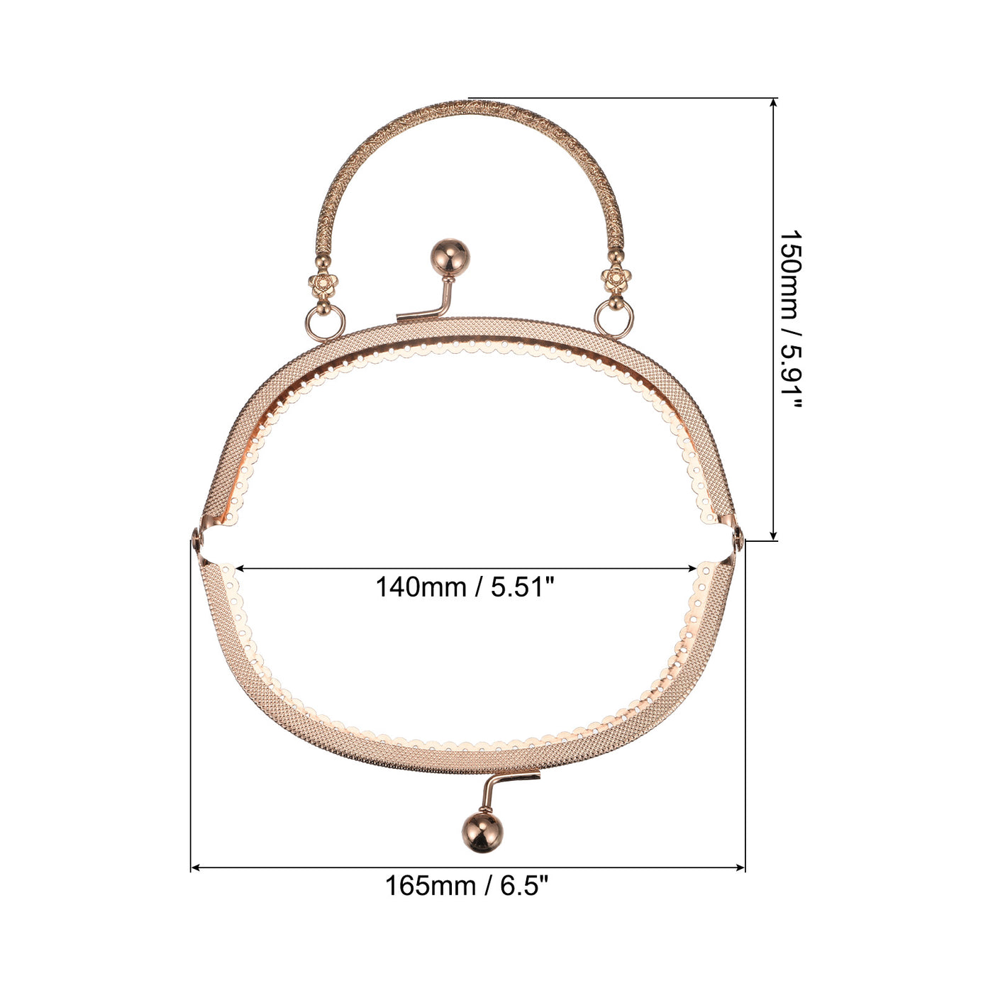 uxcell Uxcell Metal Purse Frames, 6.5" 2Pcs Kiss Lock Clasp Frame for Coin Bags DIY, Gold