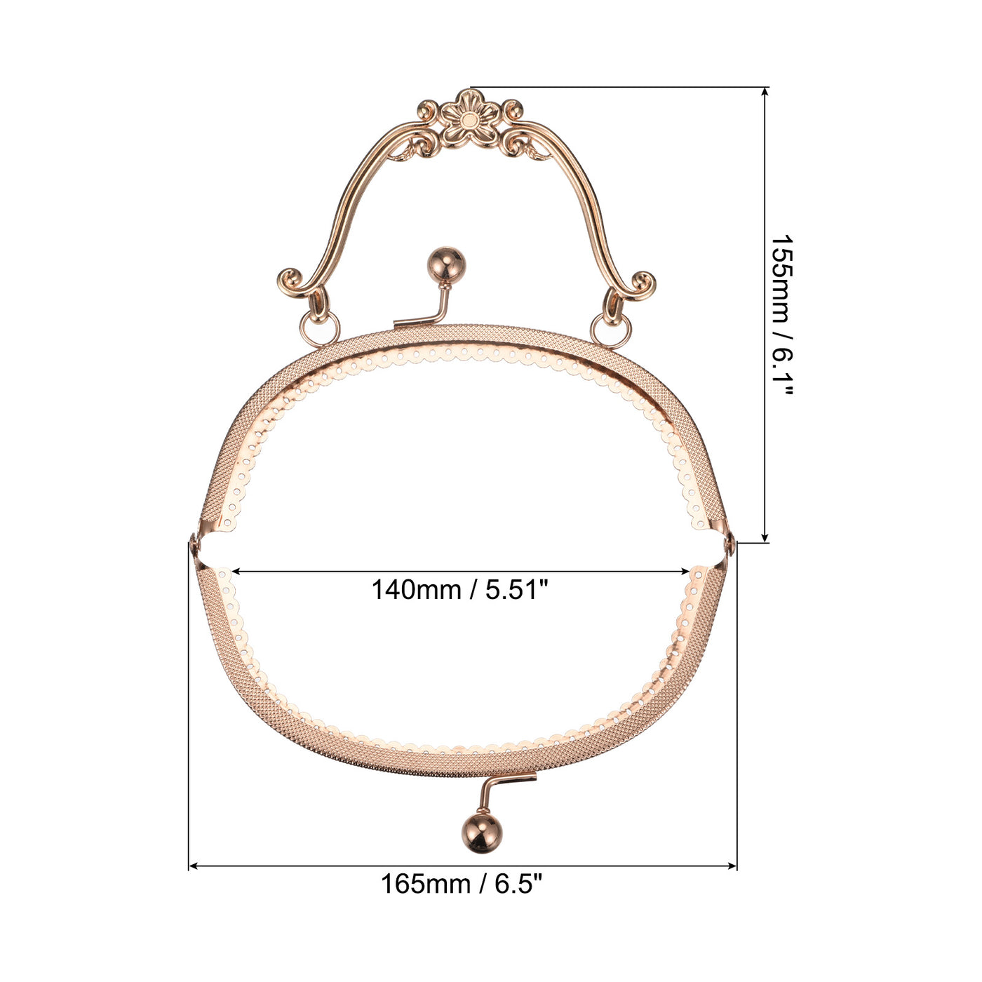 uxcell Uxcell Metal Purse Frames, 6.5" 4Pcs Kiss Lock Clasp Frame for Coin Bag DIY, Gold