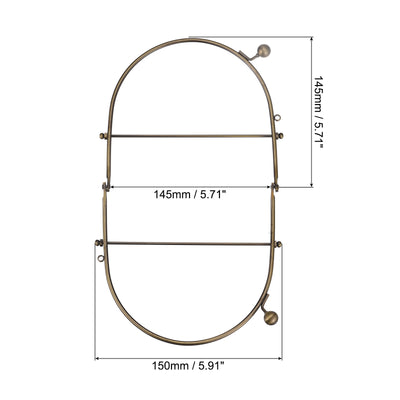 Harfington Uxcell Metal Purse Frames, 5.91" 2Pcs Kiss Lock Clasp Frame for Coin Bags DIY, Bronze