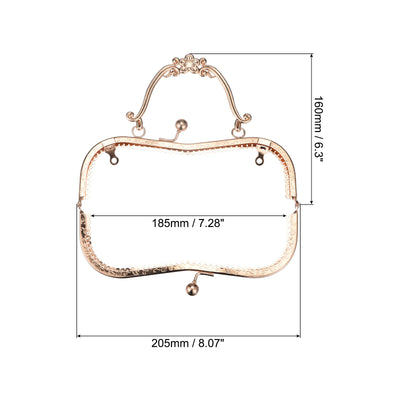 Harfington Uxcell Metal Purse Frames, 8.07" 2Pcs Kiss Lock Clasp Frame for Coin Bags DIY, Gold