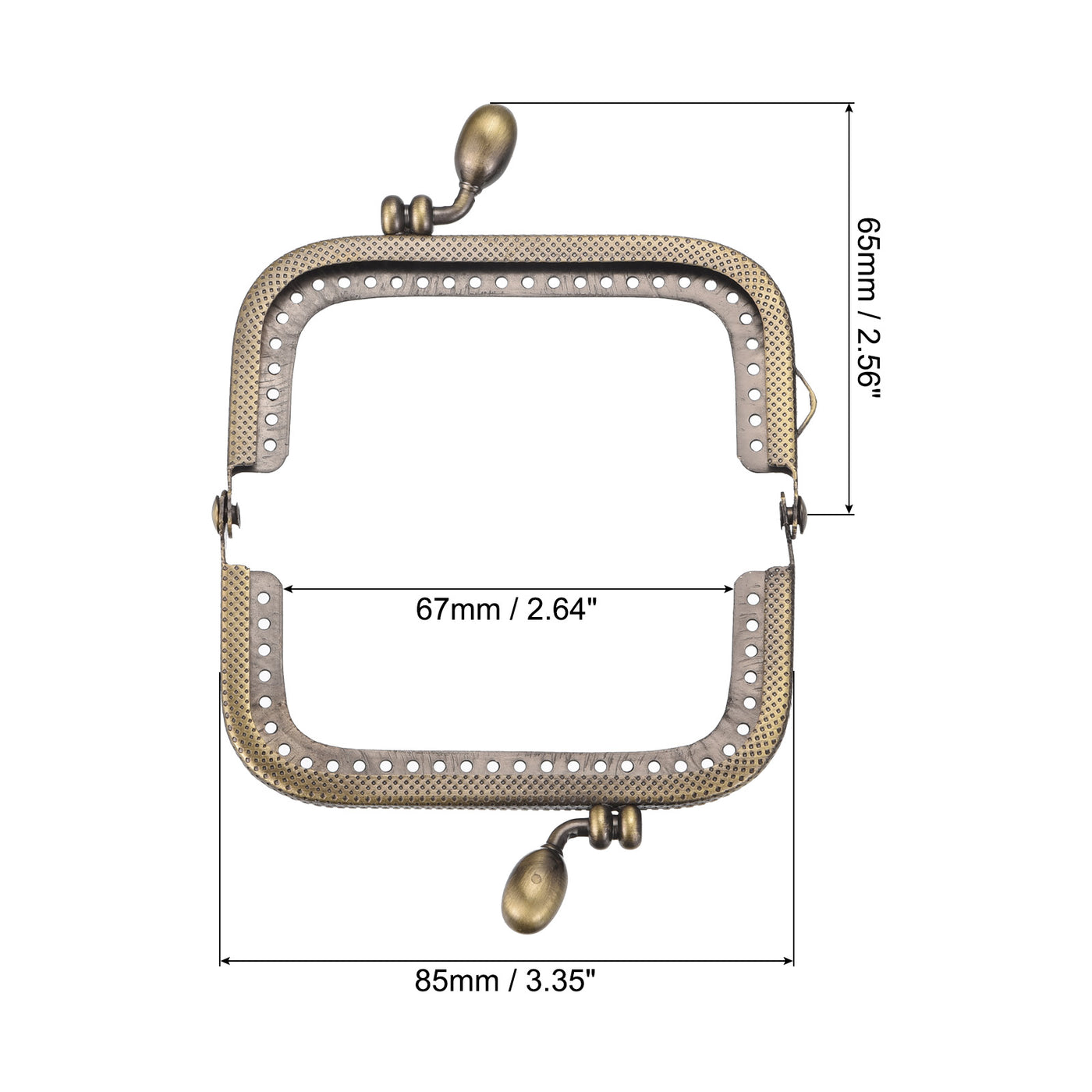 uxcell Uxcell Metal Purse Frames, 3.35" 3Pcs Kiss Lock Clasp Frame for Coin Bag DIY, Bronze