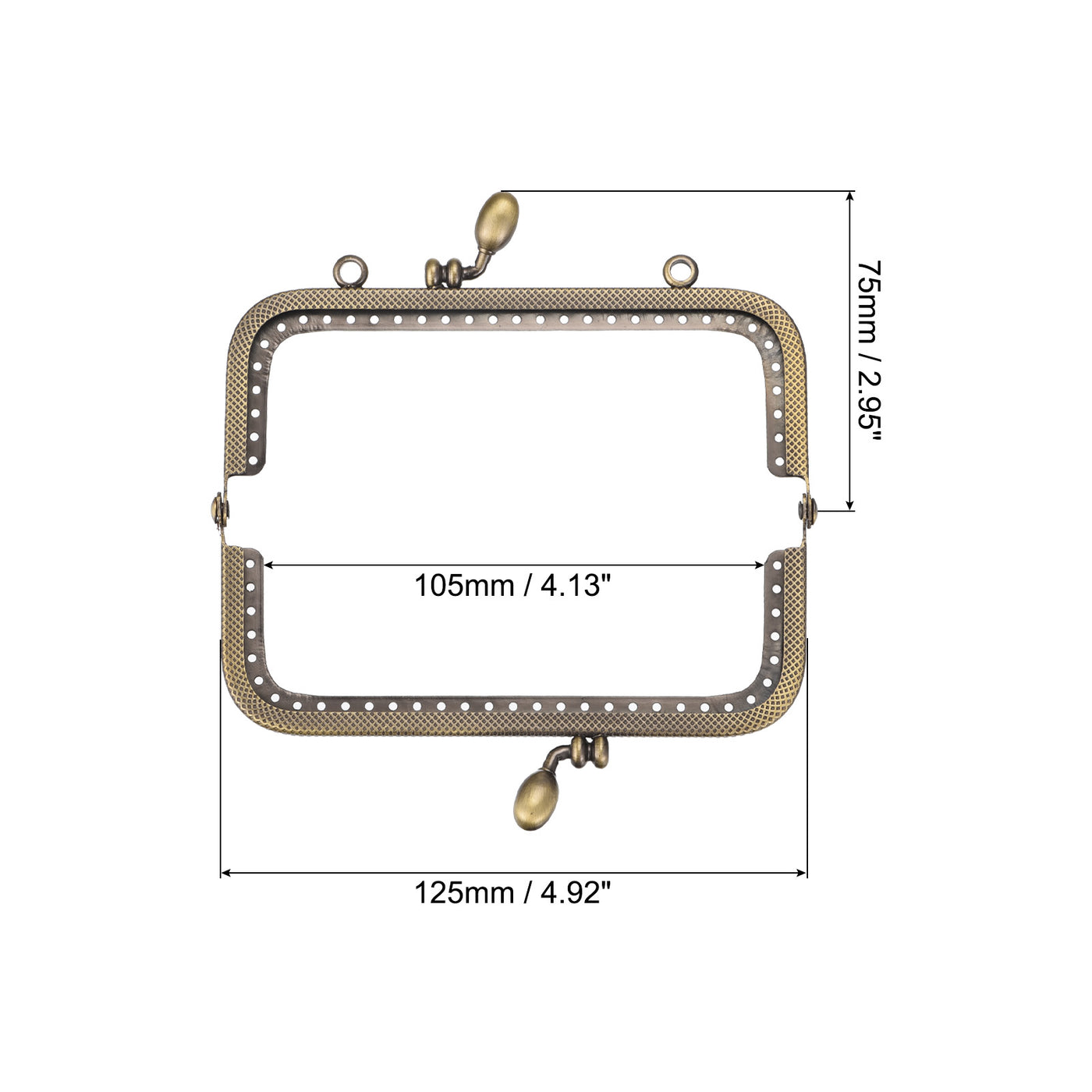 uxcell Uxcell Metal Purse Frames, 4.92" 3Pcs Kiss Lock Clasp Frame for Coin Bag DIY, Bronze